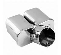 CRJIMX General Auto Doppio Terminale Scarico Posteriore Rivestimento Gola Blu Acciaio Inox Modificato(Argento,Curvo)