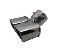 CRJIMX General Auto Terminale Scarico Rotondo Acciaio Inox 1 A 2 Doppio Tubo Modificato Guarnizione Posteriore(NERO)