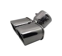 CRJIMX General Terminale Di Scarico Auto Rotondo Rame Doppio Acciaio Inox 1 A 2 Linea Posteriore Modificata(NERO)