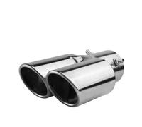 CRJIMX Generale Auto Doppia Uscita Terminale Scarico Acciaio Inox Nero Per Silenziatore Doppio Tubo Per Accessori Auto(Argento)