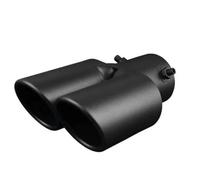 CRJIMX Generale Auto Doppia Uscita Terminale Scarico Acciaio Inox Nero Per Silenziatore Doppio Tubo Per Accessori Auto(NERO)