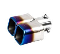 CRJIMX Generale Doppia Uscita Terminale Scarico Per Acciaio Inox Nero Per Silenziatore Doppio Tubo Per Accessori Auto(Argento,Dritto)