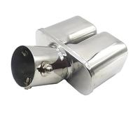 CRJIMX Generale Doppia Uscita Terminale Scarico Per Acciaio Inox Nero Per Silenziatore Doppio Tubo Per Accessori Auto(Blu,Curvo)