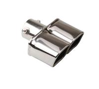 CRJIMX Gola Di Scarico Quadrata Doppio Tubo 2.5 Pollici Silenziatore Auto In Acciaio Inossidabile Per General Ricambi Auto(Argento,Dritto)