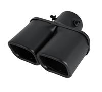 CRJIMX Gola Di Scarico Quadrata Doppio Tubo 2.5 Pollici Silenziatore Auto In Acciaio Inossidabile Per General Ricambi Auto(NERO,Dritto)