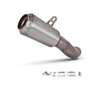 CRJIMX Kit Silenziatore Di Scarico Per Moto Slip-on Line Per Y&amaha R3 R25 MT03 2015 2016 2017 2018 2019 2020 2021 2022 2023 2024 2025(Argento)