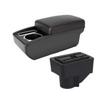 CRJIMX Per F&ord Per Fiesta 3 2011 2012 2013 2014 2015 2016 2017 2018 Scatola Bracciolo Auto Accessori Con Portabicchieri(A1 Nero rosso SENZA USB)