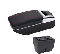 CRJIMX Per F&ord Per Fiesta Vanetto Bracciolo Per F&ord Per Fiesta MK7 Bracciolo Auto 2009-2017 Scatola Di Stoccaggio Accessori Interni(A1 Nero rosso SENZA USB)