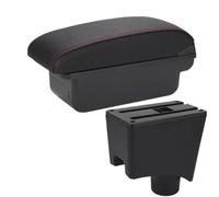 CRJIMX Per N&issan Per Almera G15 Box Bracciolo Auto Scatola Di Archiviazione Accessori Auto Dettagli Interni(C1 Nero rosso NO USB)