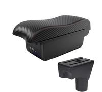 CRJIMX Per N&issan Per March Per Micra K13 MK4 IV Per Sunny 2010-2023 Scatola Bracciolo Auto Scatola Di Immagazzinamento(B1 Nero rosso 3USB)