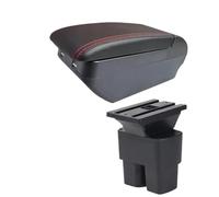 CRJIMX Per N&issan Per NV200 Evalia Box Bracciolo Auto Scatola Immagazzinamento Interni Pezzi Retrofit Accessori Auto(H linea rossa 4USB)