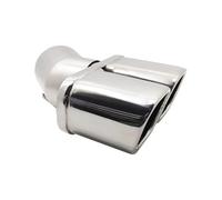 CRJIMX Per N&issan Per Qashqai Punta Silenziatore Scarico Auto In Acciaio Inossidabile 1 A 2 Doppio Tubo Modificato Fodera Gola Posteriore Auto(Argento)