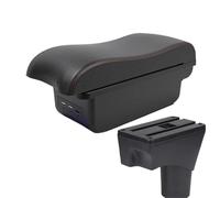 CRJIMX Per N&issan Per Sunny Portabraccioli Per N&issan Per March Per Micra K13 2010-2022 Scatola Di Stoccaggio Braccio(B1 Nero rosso 3USB)