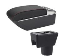 CRJIMX Per N&issan Per Terrano 3 2012 2013 2014 2015 2016 2017 2018 Bracciolo Portaoggetti Auto Scatola Di Immagazzinamento Pezzi(B1 Nero rosso 7USB)