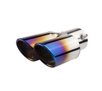CRJIMX Per Parti Personalizzazione Auto Scarico Per Silenziatore Posteriore Per Nero Opaco Appuntito Acciaio Inox Per Doppia Uscita Terminale Per Accessori Decorativi(Blu,Dritto)