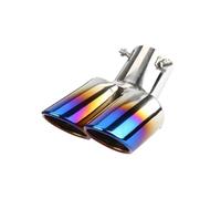 CRJIMX Per Parti Personalizzazione Auto Scarico Per Silenziatore Posteriore Per Nero Opaco Appuntito Acciaio Inox Per Doppia Uscita Terminale Per Accessori Decorativi(Blu,Curvo)