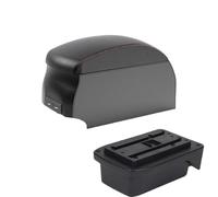 CRJIMX Per TOYOTA Per Verso EZ Scatola Bracciolo Console Centrale Scatola Di Archiviazione Con Portabicchieri Posacenere Interfaccia USB(B1 Black Red double)
