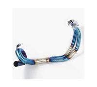 CRJIMX Scarico Anteriore Per Moto Slip-on Completo Tubo Di Collegamento Per YZF MT07 XSR700 FZ07 MT-07 FZ MT 07(Metà blu)