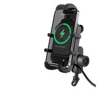 CRJIMX Supporto Telefono Moto Bici Antifurto Carica Rapida Wireless 15W Specchietto Supporto Manubrio(Charging - mirror)