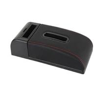 CRJIMX Tappetino Universale Per Bracciolo Auto Cuscino Di Rialzo Contenitore Per Fazzoletti Cuscino Di Protezione Per Bracciolo(C1 Nero rosso NO USB)
