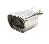 CRJIMX Terminale Di Scarico In Acciaio Inox Superficie Lucidata Decorazione Per Auto Universale Per Auto Terminale Di Scarico Quadrato(Argento,Curvo)