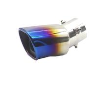 CRJIMX Terminale Di Scarico In Acciaio Inox Superficie Lucidata Decorazione Per Auto Universale Per Auto Terminale Di Scarico Quadrato(Blu,Curvo)