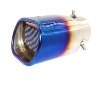 CRJIMX Terminale Di Scarico In Acciaio Inox Superficie Lucidata Decorazione Per Auto Universale Per Auto Terminale Di Scarico Quadrato(Blu,Dritto)