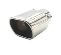 CRJIMX Terminale Di Scarico In Acciaio Inox Superficie Lucidata Decorazione Per Auto Universale Per Auto Terminale Di Scarico Quadrato(Argento,Dritto)