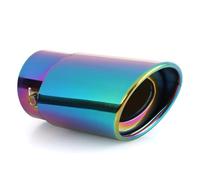 CRJIMX Terminale di scarico per auto General Burnt Color, terminale dritto in acciaio inox, ingresso 63 mm(Blu)