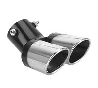 CRJIMX Terminale Di Scarico Per Auto Terminale Di Scarico In Acciaio Inox Decorazione Per Auto Cromato Universale 62 Mm, Doppio Terminale Curvo
