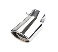 CRJIMX Terminale Di Scarico Per Auto Terminale Di Scarico Marmitta In Acciaio Inox Marmitta Per Scarico Generale Presa D'aria Da 63 Mm(Argento,Curva)