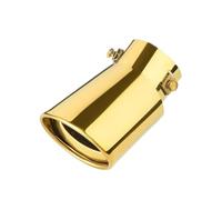 CRJIMX Terminale Di Scarico Per Auto Terminale Di Scarico Marmitta In Acciaio Inox Marmitta Per Scarico Generale Presa D'aria Da 63 Mm(Oro,Curva)