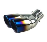 CRJIMX Terminale Di Scarico Posteriore A Doppia Canna Terminale Di Scarico Marmitta Accessori Per Auto In Acciaio Inossidabile(Blu,Curvo)