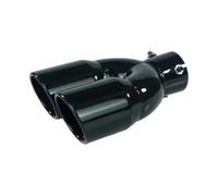 CRJIMX Terminale Di Scarico Posteriore Doppio Universale 63mm Ingresso/76mm Uscita 3 Colori Acciaio Inox(NERO,Dritto)