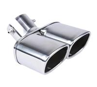 CRJIMX Terminale Di Scarico Rotondo Per Auto In Acciaio Inox Da 1 A 2 Tubi Doppi Finitura Cromata Rivestimento Per Gola Posteriore Di Auto Modificata(Curvo)