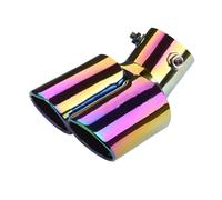 CRJIMX Terminale di scarico universale a doppio passaggio da 64 mm, silenziatore di scarico, terminale di scarico in acciaio inox, terminale di scarico modificato(Multicolore)