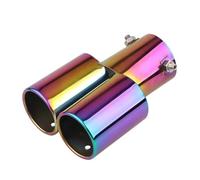CRJIMX Terminale Di Scarico Universale A Doppio Passaggio Da 64 Mm Silenziatore Di Scarico Terminale Di Scarico In Acciaio Inox Modificato(Multicolore,Dritto)