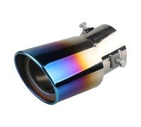 CRJIMX Terminale Di Scarico Universale In Acciaio Inox Per Auto Posteriore 1,5-2,2 Pollici Facile Installazione Fai Da Te(Blu,Curva)