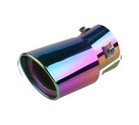 CRJIMX Terminale di scarico universale per auto, terminale di scarico a singola uscita, silenziatore di scarico tondo in acciaio inox da 63 mm(Multicolore,Curvo)