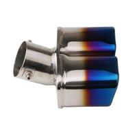 CRJIMX Tubo Di Scarico Auto Silenziatore Terminale Ugello Per General Acciaio Inox Estremità Quadrata 1 Change Two Double Toasted Blue(Curvo)