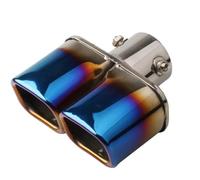 CRJIMX Tubo Di Scarico Auto Silenziatore Terminale Ugello Per General Acciaio Inox Estremità Quadrata 1 Change Two Double Toasted Blue(Dritto)