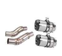 CRJIMX Tubo Di Scarico Per Moto In Acciaio Inox Sezione Centrale Sezione Finale In Fibra Di Carbonio Set Marmitta Adatta Per Z1000 2010-2020(Style D)