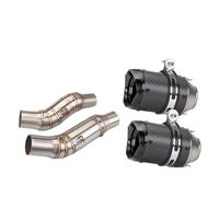 CRJIMX Tubo Di Scarico Per Moto In Acciaio Inox Sezione Centrale Sezione Finale In Fibra Di Carbonio Set Marmitta Adatta Per Z1000 2010-2020(Style F)