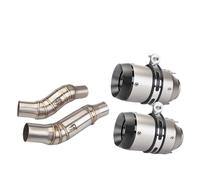 CRJIMX Tubo Di Scarico Per Moto In Acciaio Inox Sezione Centrale Sezione Finale In Fibra Di Carbonio Set Marmitta Adatta Per Z1000 2010-2020(Stile B)
