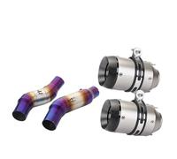 CRJIMX Tubo Di Scarico Per Moto In Acciaio Inox Sezione Centrale Sezione Finale In Fibra Di Carbonio Set Marmitta Adatta Per Z1000 2010-2020(Stye I)