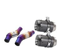CRJIMX Tubo Di Scarico Per Moto In Acciaio Inox Sezione Centrale Sezione Finale In Fibra Di Carbonio Set Marmitta Adatta Per Z1000 2010-2020(Style J)