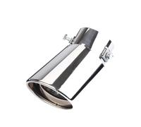 CRJIMX Tubo Di Scarico Universale Per Auto Da 63 Mm Parti Di Modifica Posteriori Per Auto Terminale Di Scarico In Acciaio Inox Nero Accessori Per Tubi Di Scarico(Argento,Curvo)