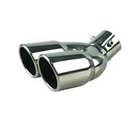 CRJIMX Universale Auto 63mm Diametro Di Ingresso 76mm Uscita Doppia Canna Terminale Posteriore Tubo Di Scarico Silenziatore In Acciaio Inossidabile(S Bend)