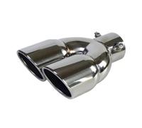 CRJIMX Universale Auto 63mm Diametro Di Ingresso 76mm Uscita Doppia Canna Terminale Posteriore Tubo Di Scarico Silenziatore In Acciaio Inossidabile(S straight)