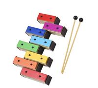 CRJUS Campana di risonanza della tavola Armonica in Metallo Staccabile per Glockenspiel colorato a 8 Note con Scatola di plastica Verde Kit Glockenspiel Professionale